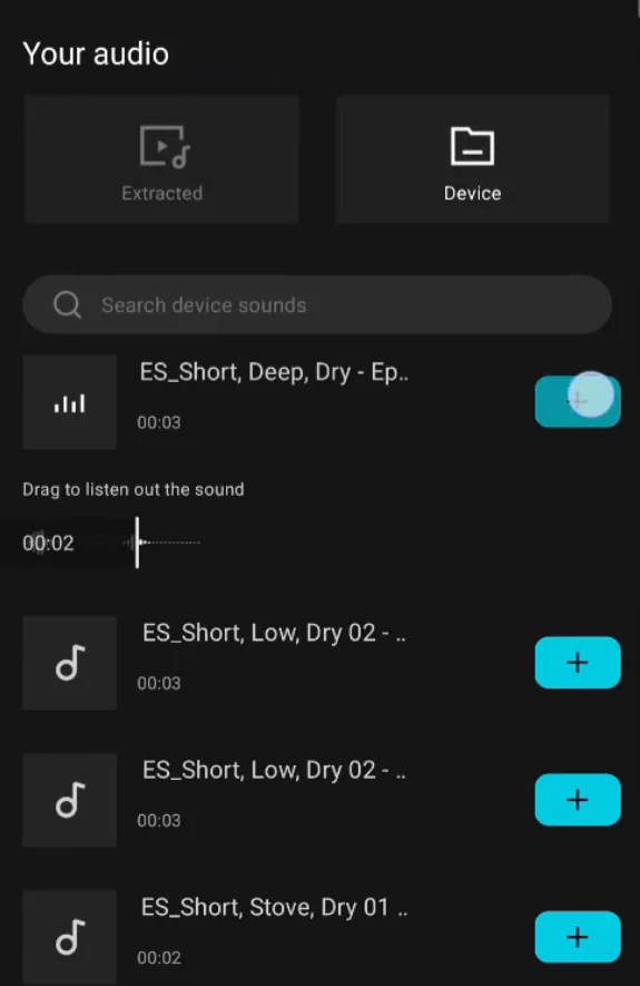 Import the sound to timeline
