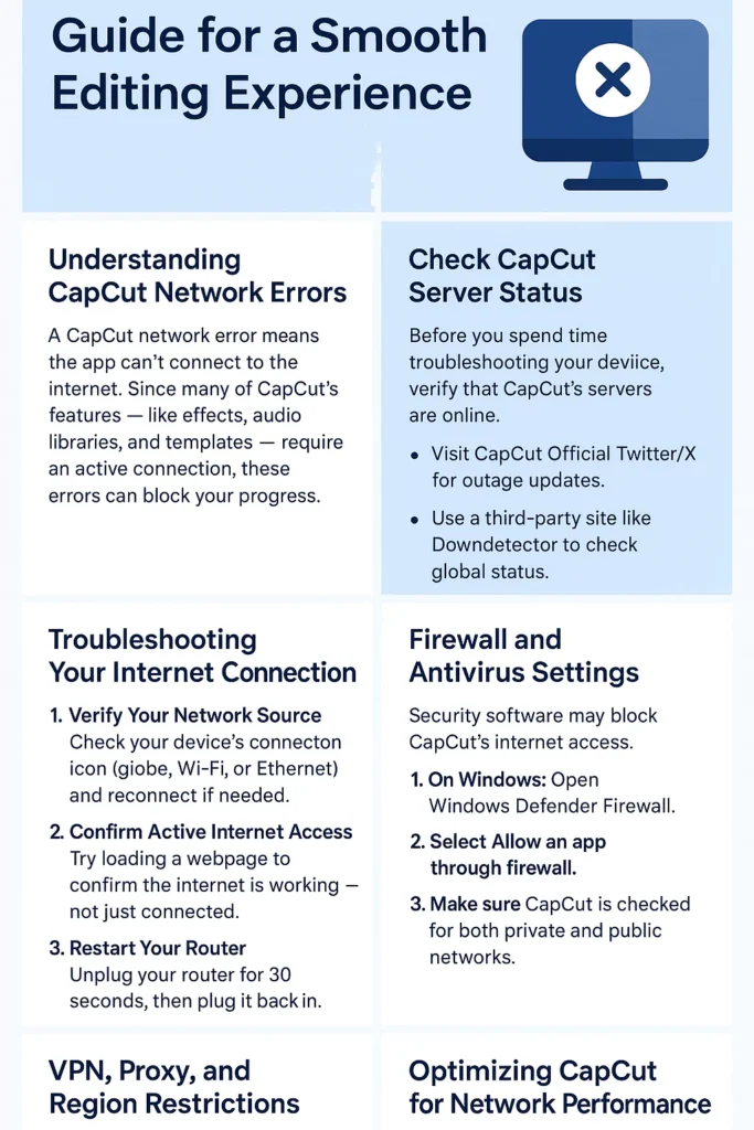 CapCut Network Error: The Complete Troubleshooting Guide 12 step by step guide to solve network error issues 68984e4c95664