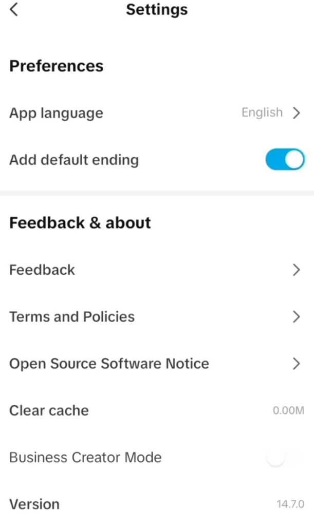 Switch on the business creator mode