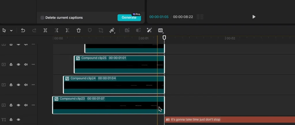 Trimming the ending part
