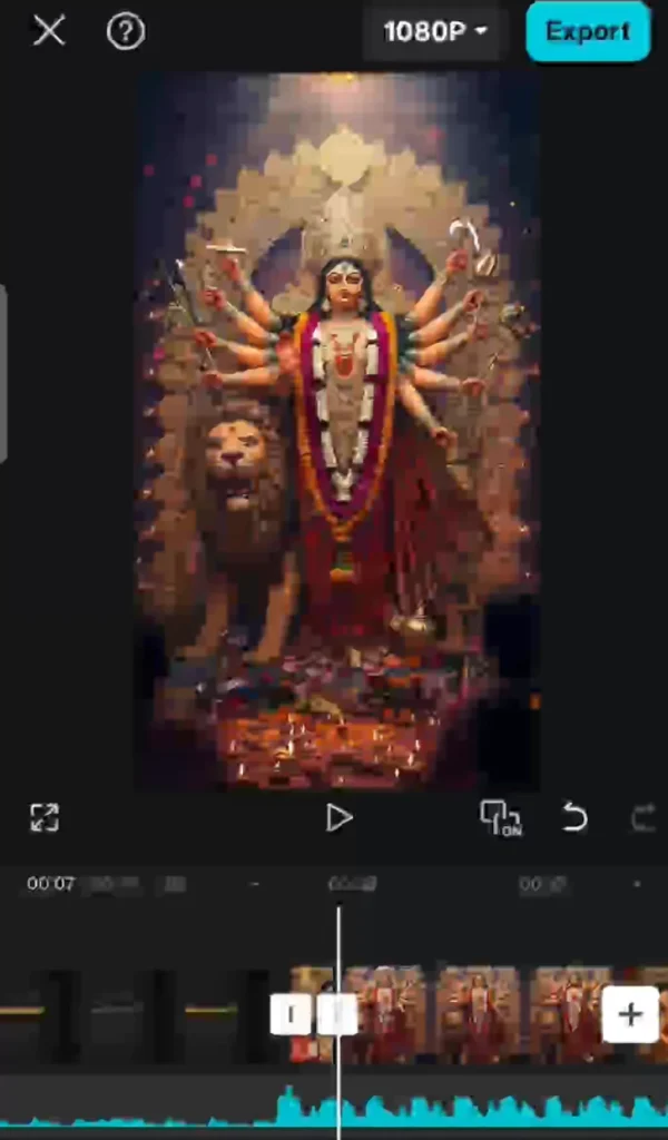 Create Stunning Navratri status videos with CapCut (Step-by-Step Guide 2025) 9 Adjust images according to beats of the song