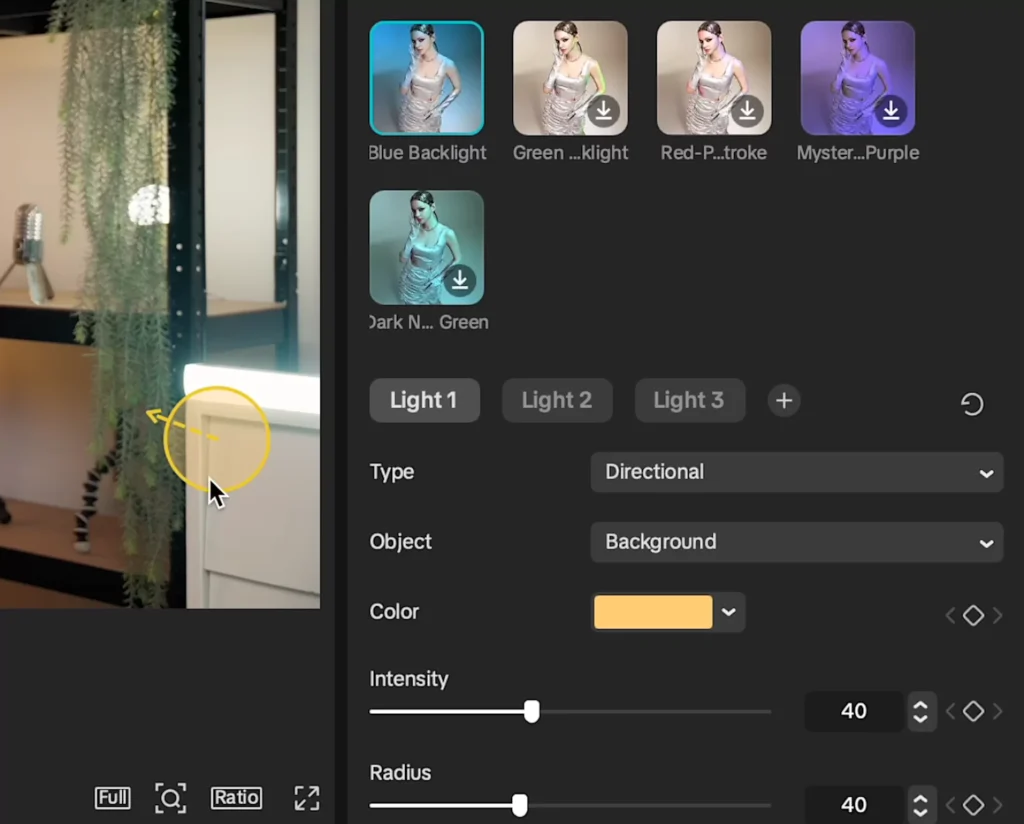 Background can be highlighted