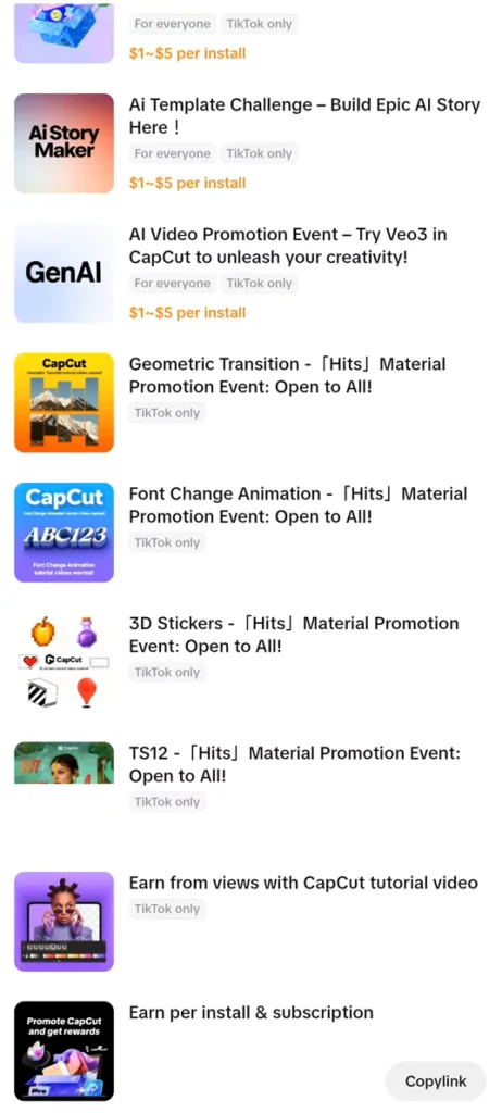 CapCut Buddy Program 2025: Complete Guide to Tasks, Rewards & Monetization 17 CapCut activity list