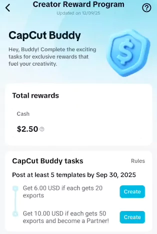 CapCut Buddy Program 2025: Complete Guide to Tasks, Rewards & Monetization 3 CapCut Buddy Program