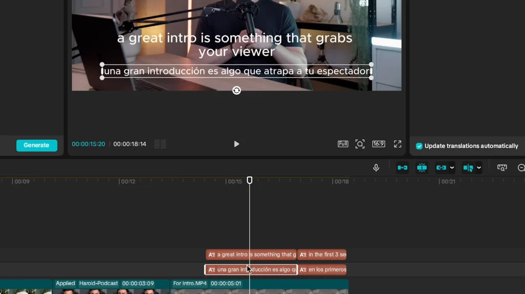 CapCut has generated two different caption files