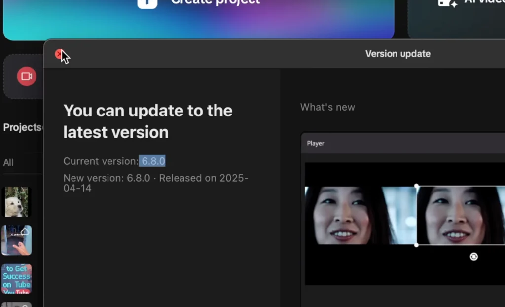 Make sure CapCut is updated