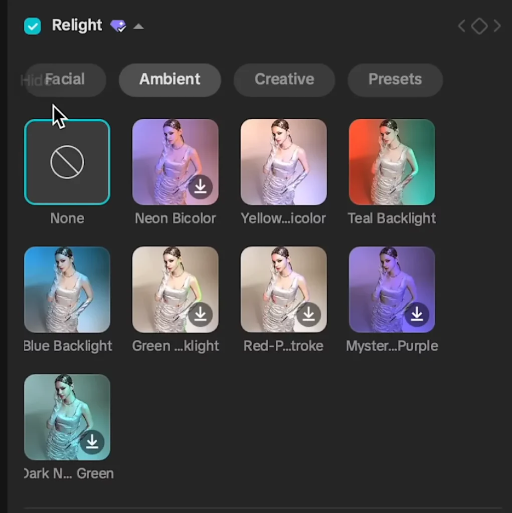 Relight feature