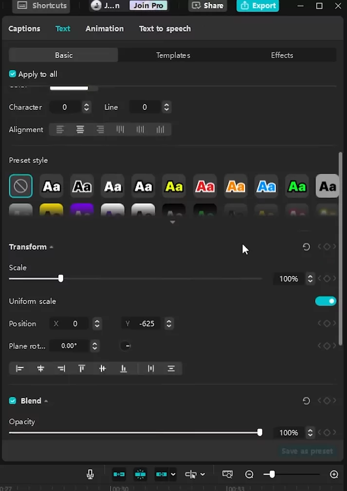 CapCut vs Premiere Pro (2025): Which Video Editor is better? 7 Adjusting the text