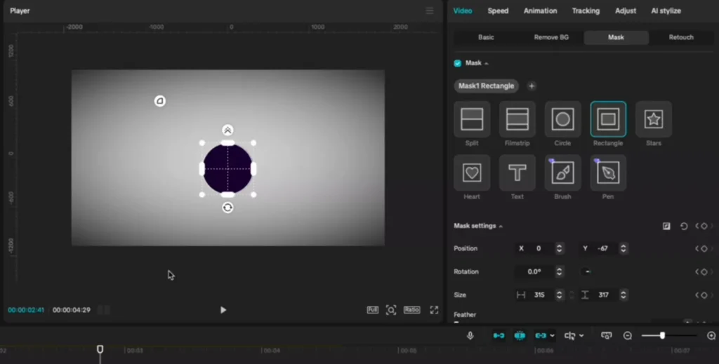 Bouncing motion transition