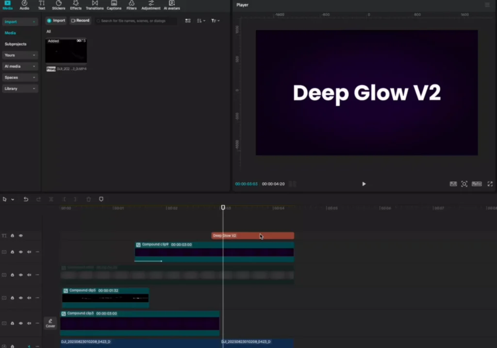 Deepglow effect on CapCut