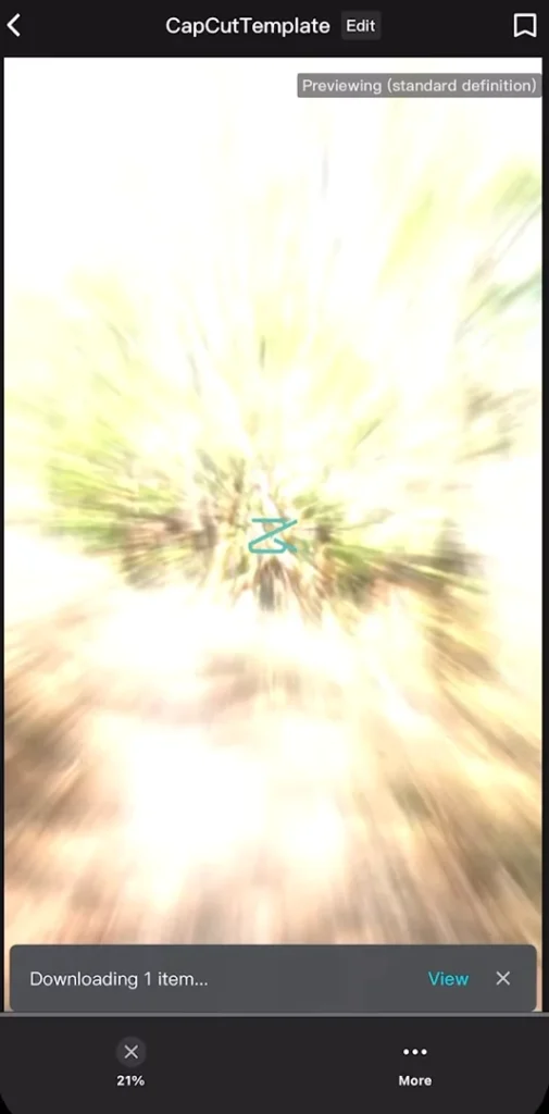 Downloading the capcut template