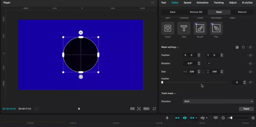 Mask option - circle or split