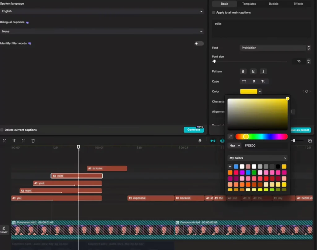 Pick the color for the animation