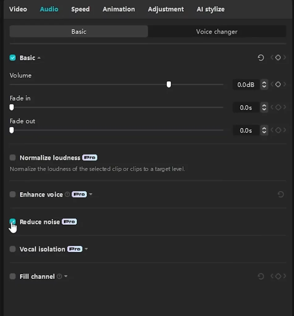 CapCut vs Premiere Pro (2025): Which Video Editor is better? 21 Reduce noise
