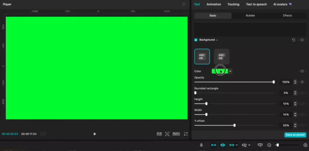 Setting the background color