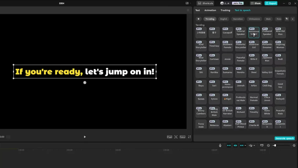 CapCut vs Premiere Pro (2025): Which Video Editor is better? 19 Text to speech