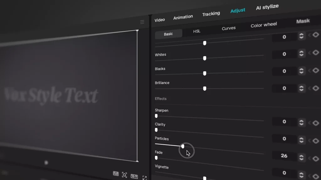 adjust particles for the effect
