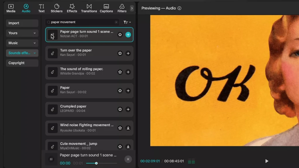 best sound options for vox videos