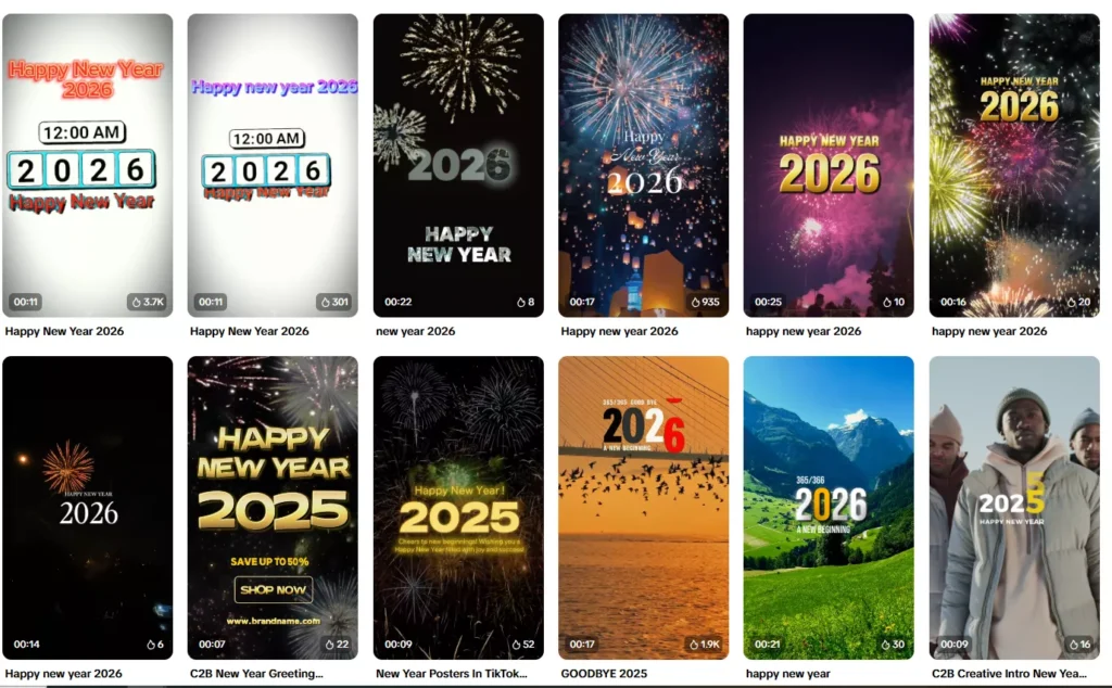 Happy New Year 2026 CapCut templates