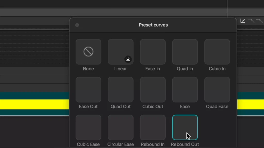 rebound out option to add animation effect