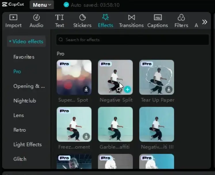 Enhance videos with effects