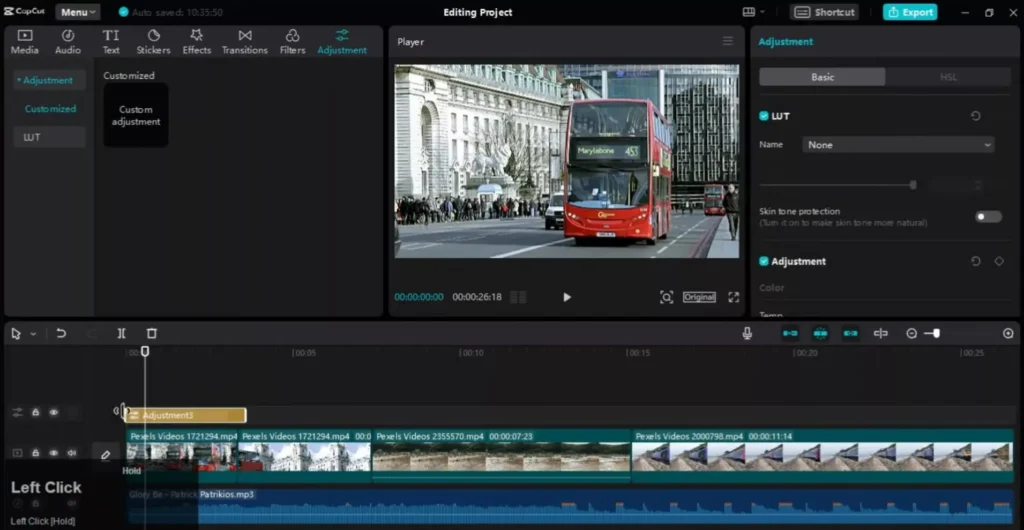 Add custom adjustments to a layer instead of entire footage