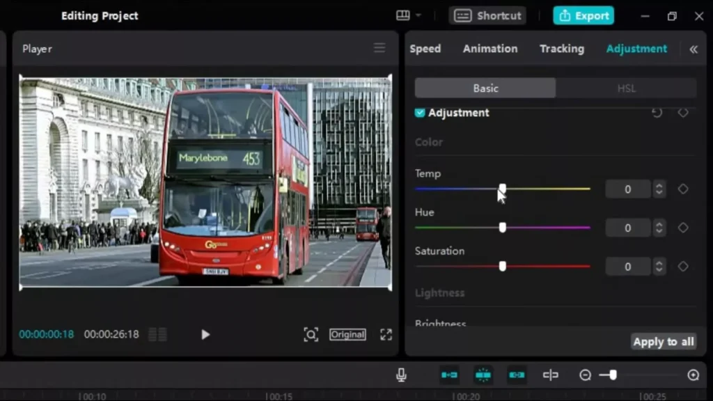 Color correction options