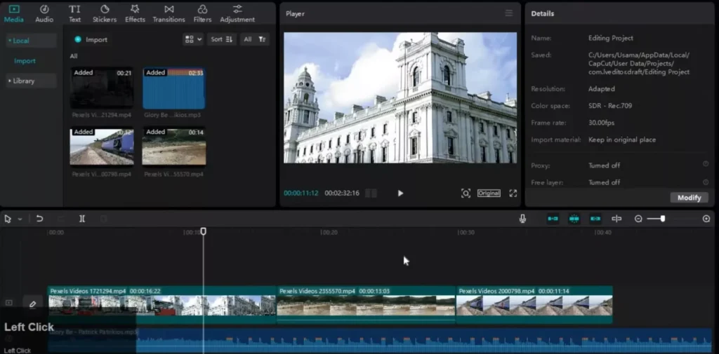 Delete the extra part which you do not want in video