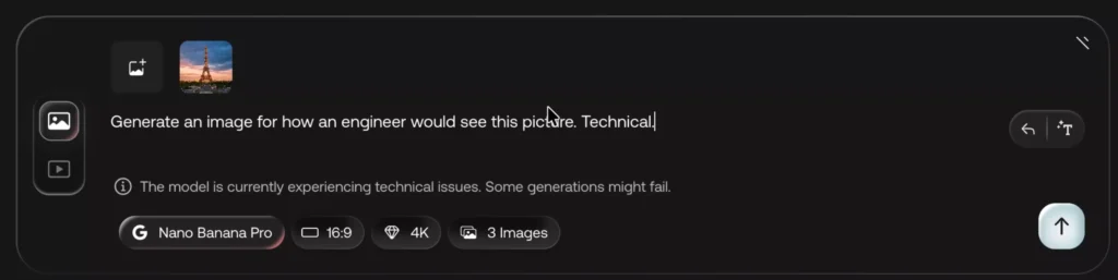 Engineering visual of Eiffel tower prompt