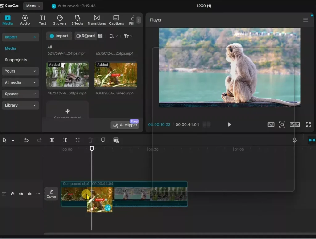 Import the file to your media and drag it to your timeline