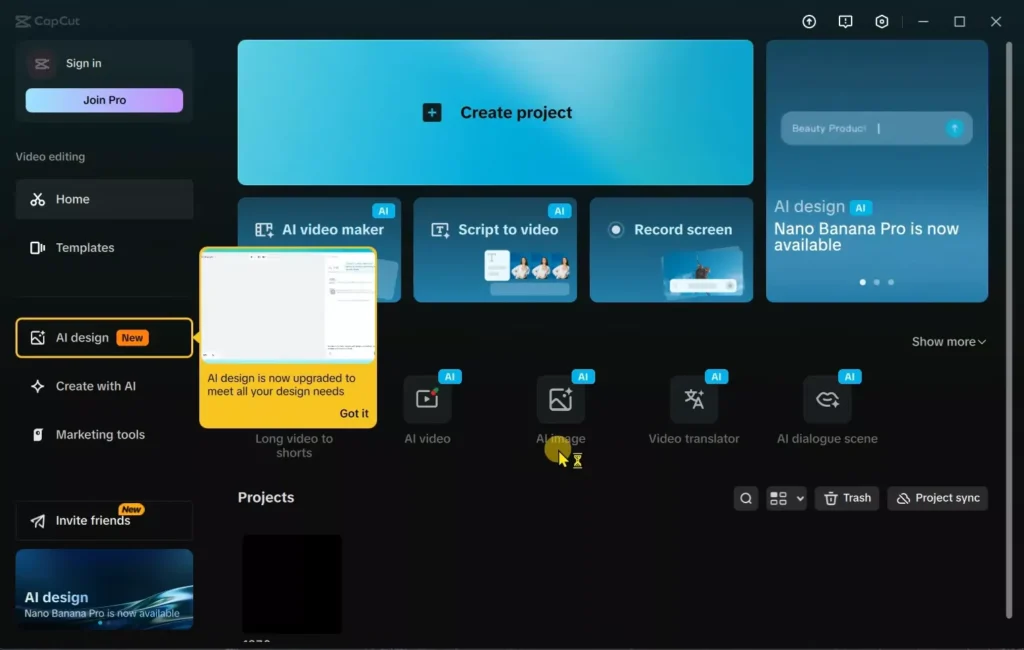 Open CapCut after connecting to VPN