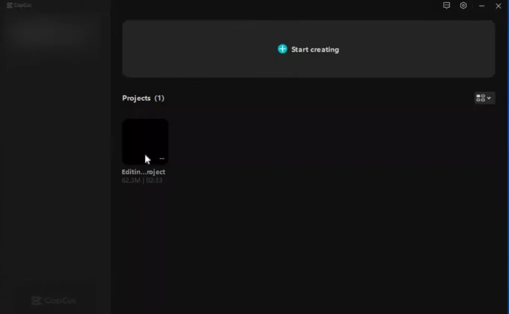 Open CapCut project for editing