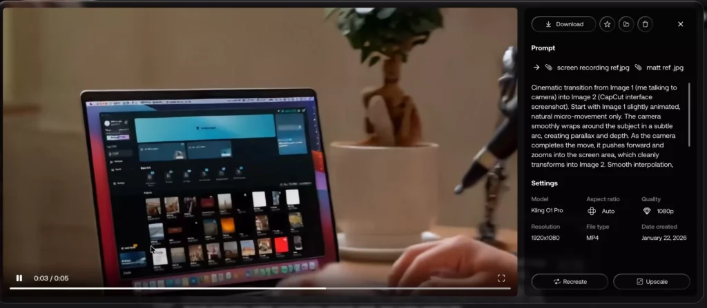 Video created in AI using the prompt