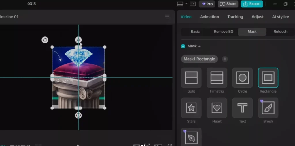 Adding the rectangle mask to the image