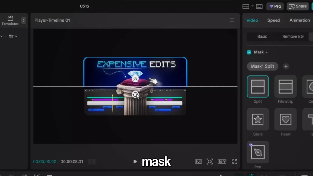 Animate it by adding the split mask
