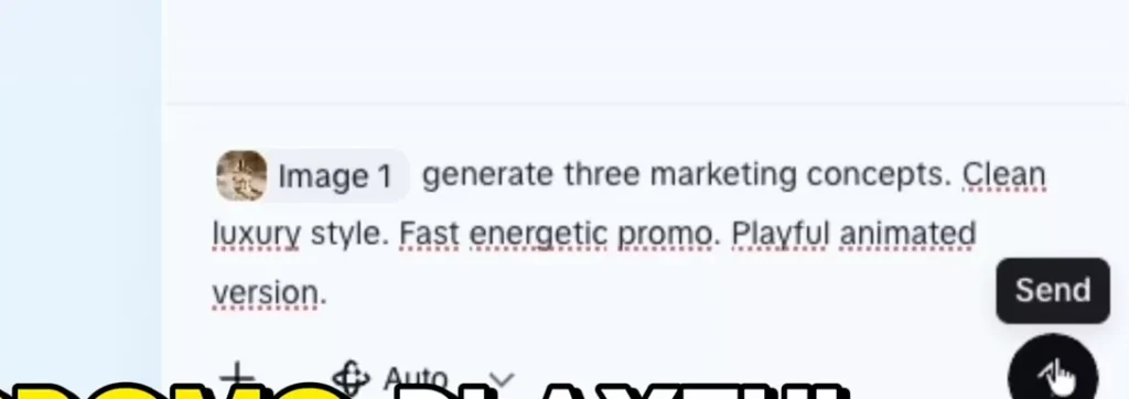 Asking AI agent to generate marketing concepts