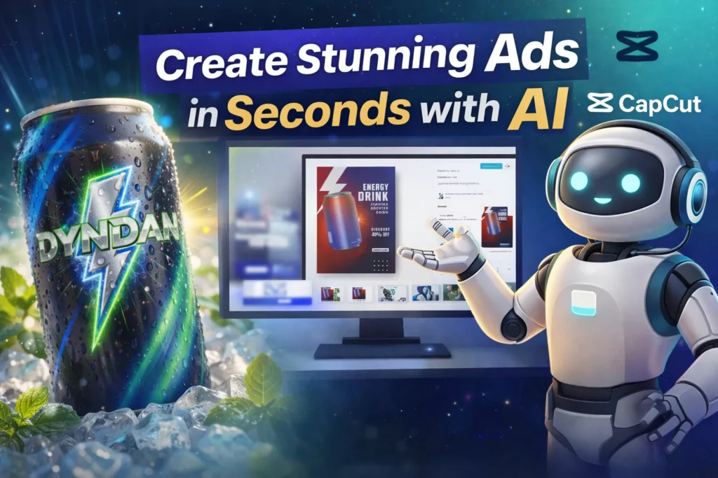 CapCut AI to design an entire ad campaign using a single photo