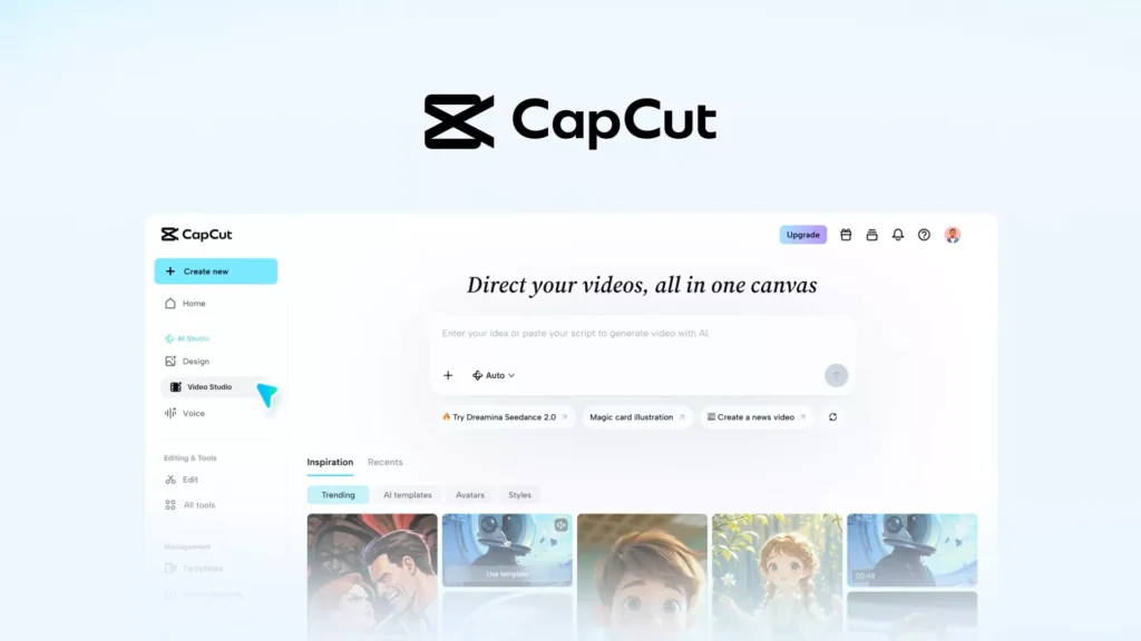 CapCut video studio