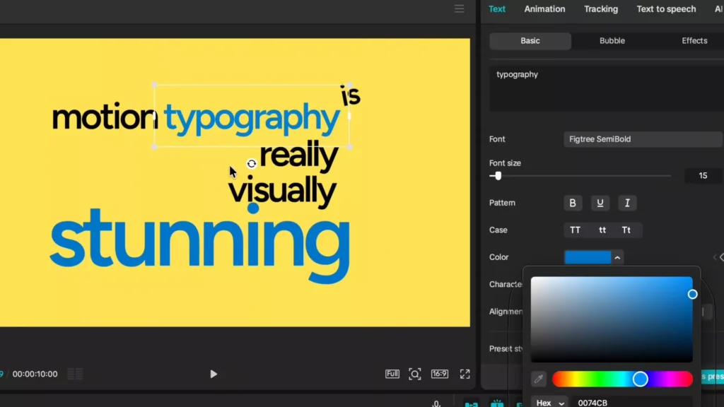 Change the color of the words