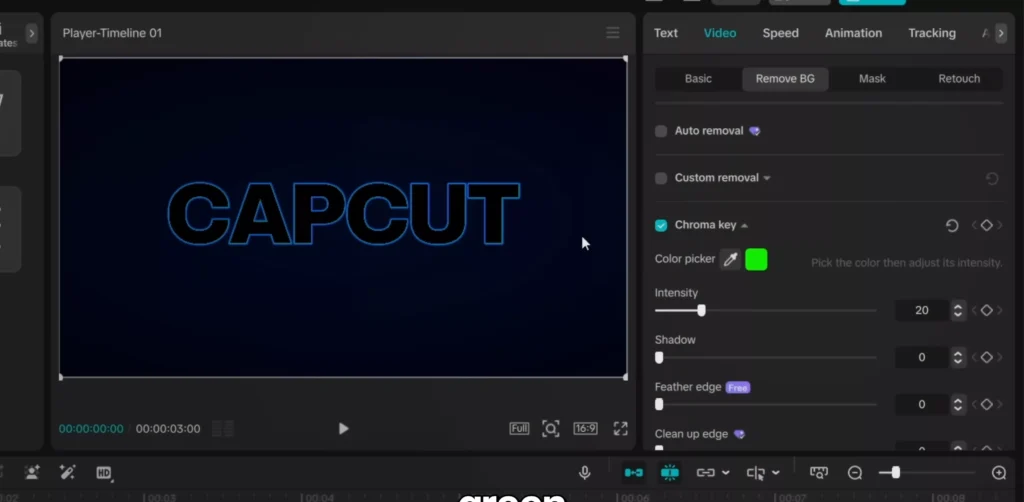 Choose chroma key and remove the green color
