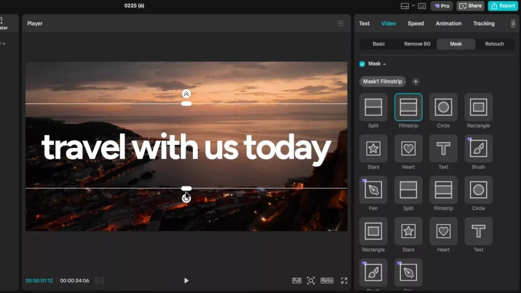 Create a filmstrip mask