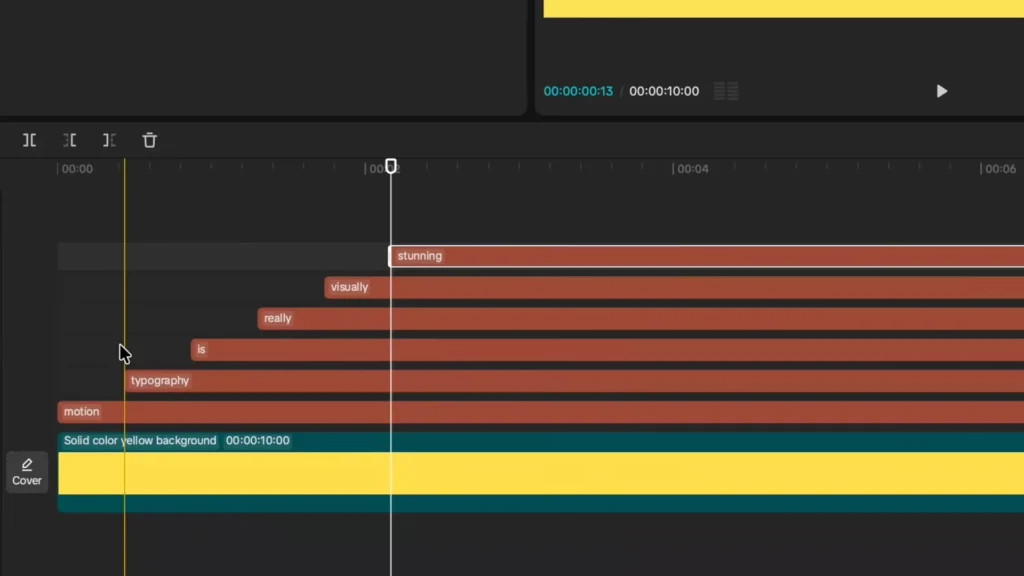 Create a staggered effect where words appear on timeline with the required lag