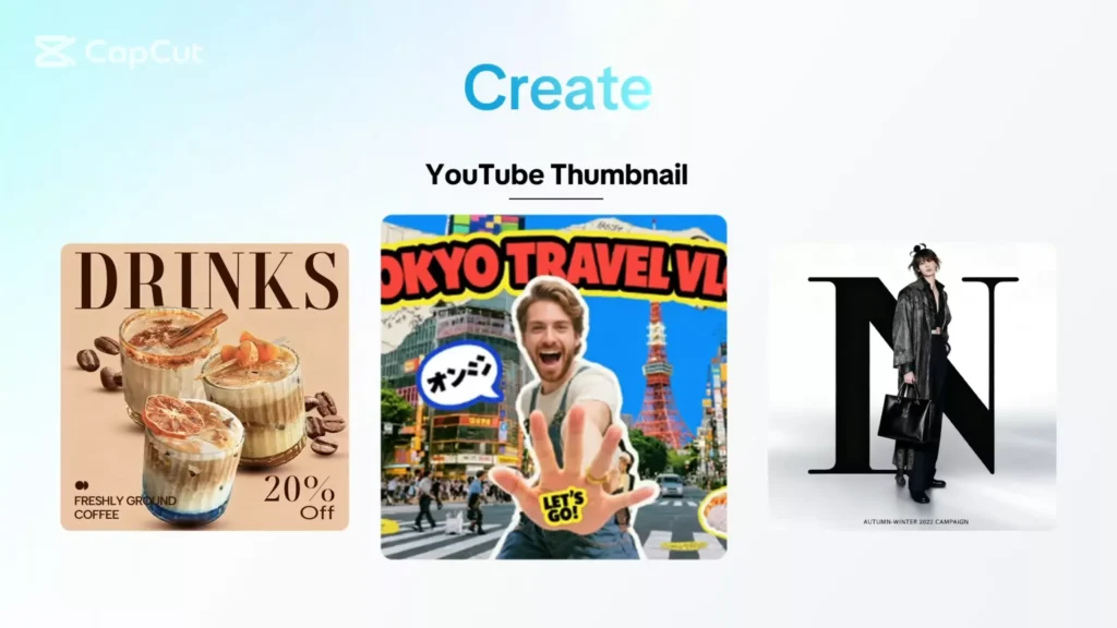 Create Youtube thumbnails using CapCut AI design