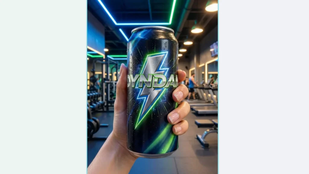 Hand holding the product with energy and lightings