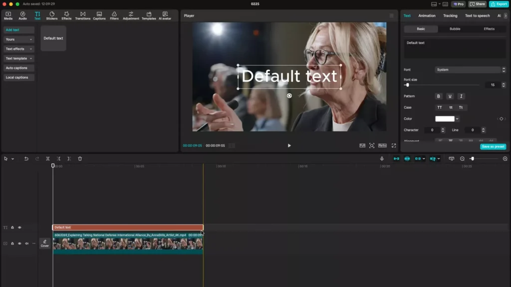 Put your footage on timeline and put a text layer on timeline