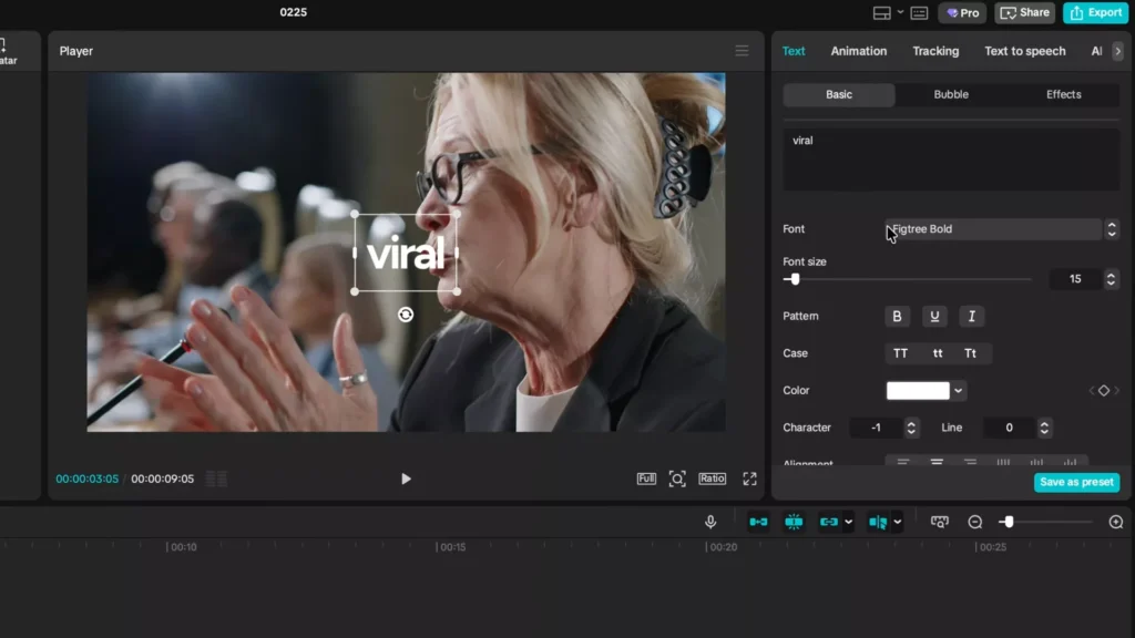 Setting the font and character spacing