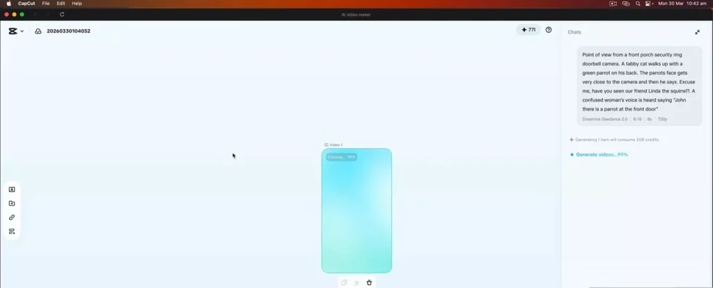Generating the video using AI