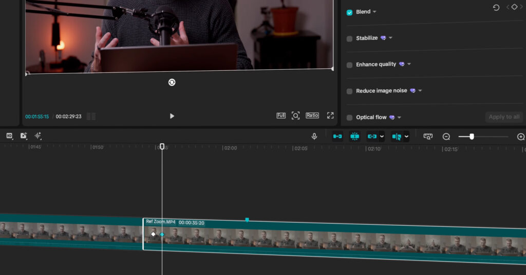 Use transform keyframe for smooth editing