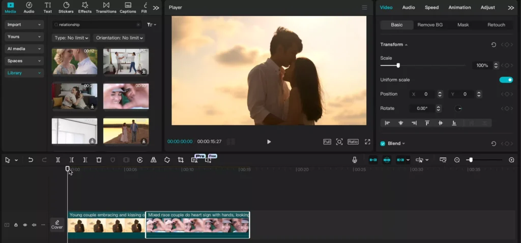 Add the photos and videos to media
