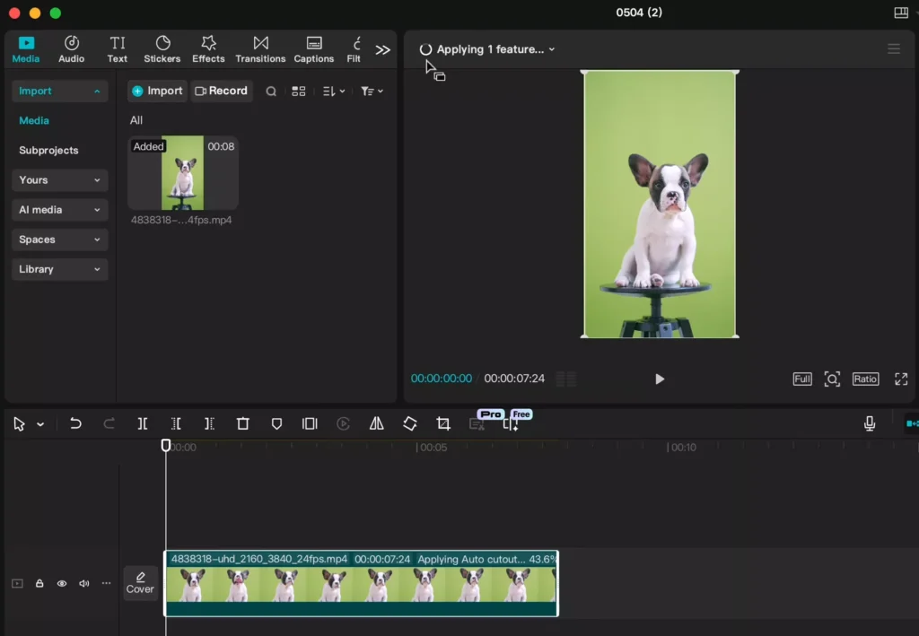 Applying 1 feature